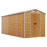 Vidaxl Gaart Shed 191x470x198 cm Galvaniséiert Stol Liichtbrong