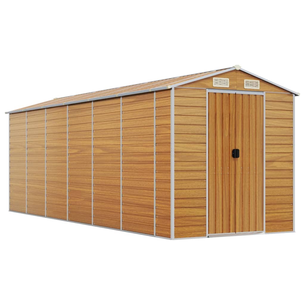 Vidaxl Garden Shed 191x555x198 cm ocynkowana stalowa jasnobrązowa