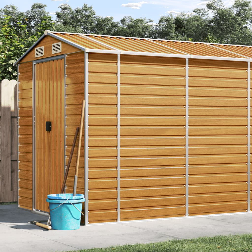 Vidaxl Gaart Shed 191x725x198 cm galvaniséiert Stol Liichtbrong