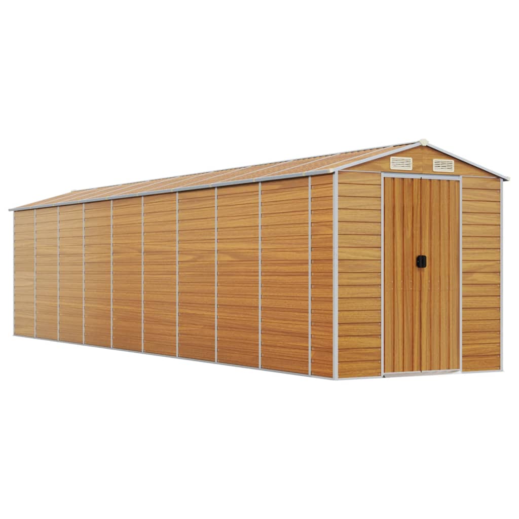 Vidaxl Garden Shed 191x810x198 cm ocynkowana stalowa jasnobrązowa