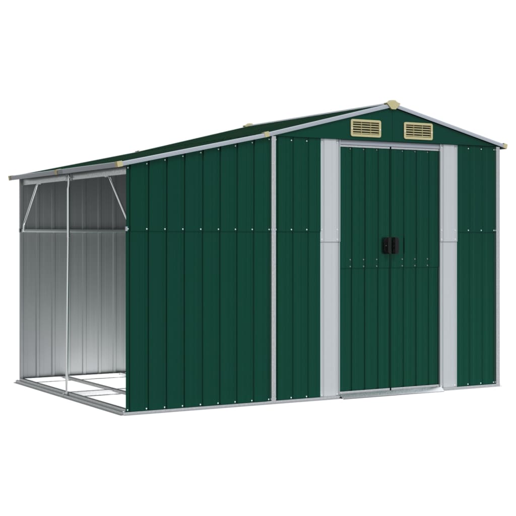 Vidaxl Garden shed 277x192.5x179 cm Galvanized steel green