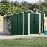 Vidaxl Garden shed 277x192.5x179 cm Galvanized steel green