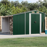 Vidaxl Garden Shed 277x279x179 cm de acero galvanizado verde