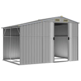 Vidaxl garden shed 277x192.5x179 cm galvanized steel gray