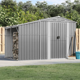 Vidaxl garden shed 277x192.5x179 cm galvanized steel gray