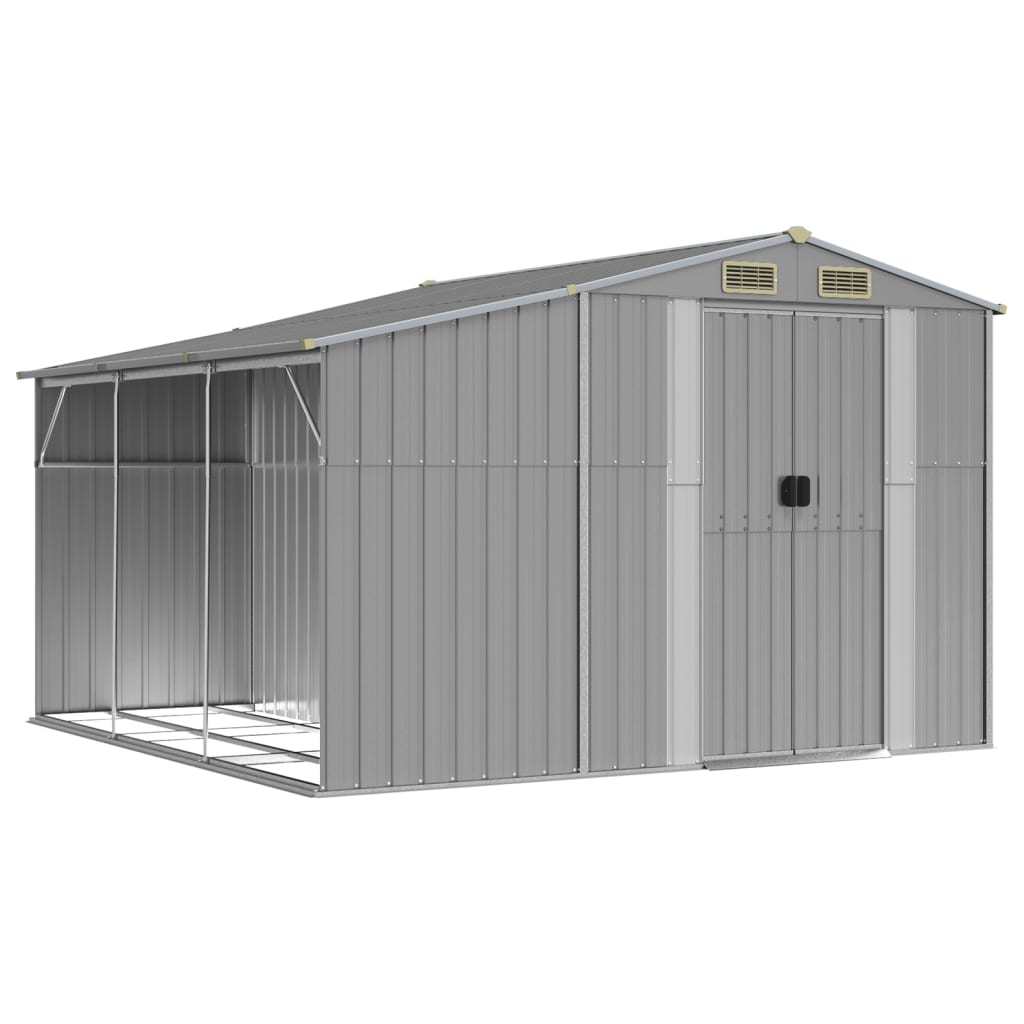 Vidaxl garden shed 277x279x179 cm galvanized steel gray