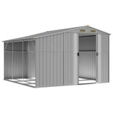 Vidaxl garden shed 277x279x179 cm galvanized steel gray