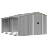 Vidaxl Gaart Shed 277x365.5x179 cm galvaniséiert Stol Grey