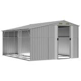 Vidaxl Gaart Shed 277x365.5x179 cm galvaniséiert Stol Grey