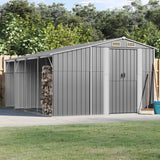 Vidaxl Gaart Shed 277x365.5x179 cm galvaniséiert Stol Grey