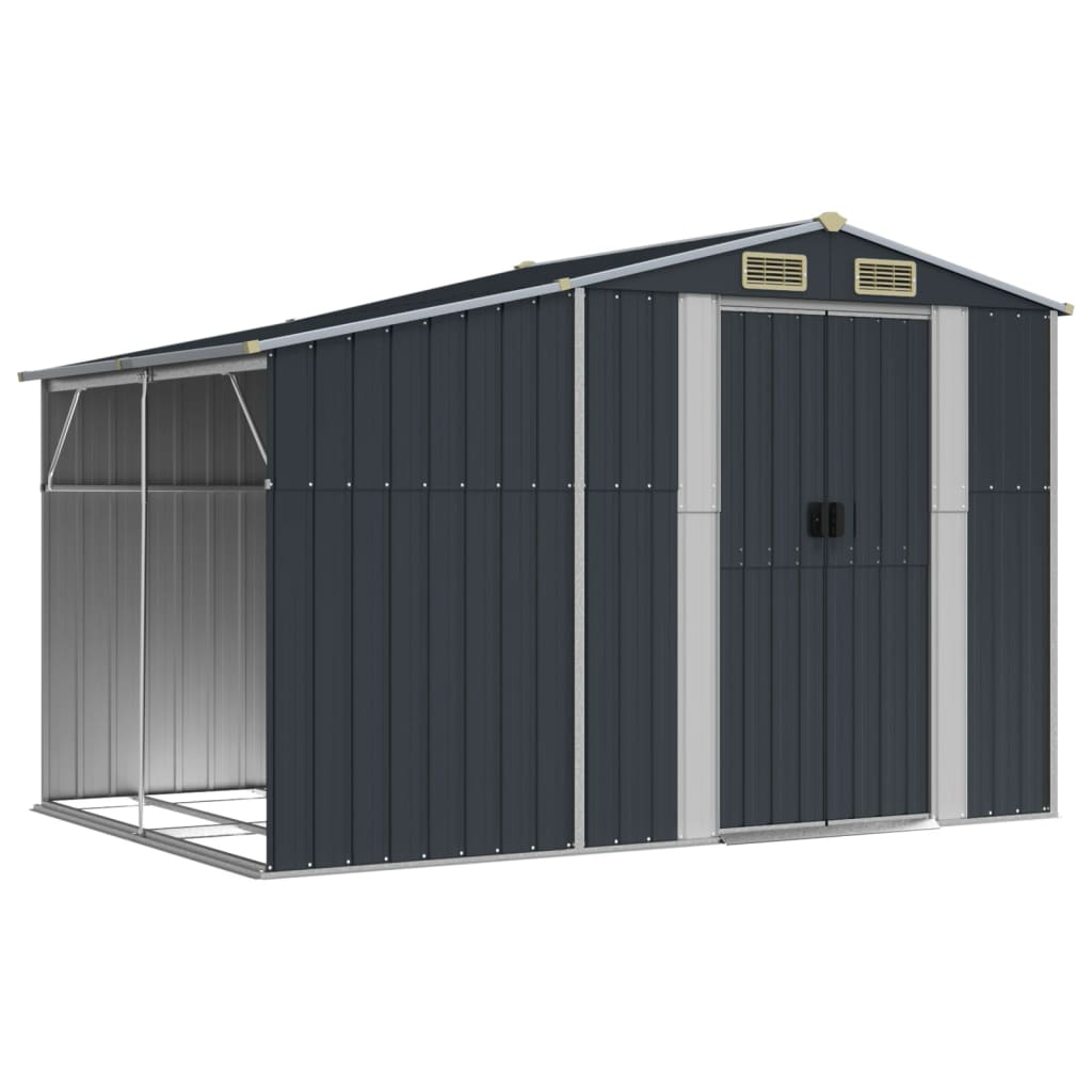 Vidaxl Garden Shed 277x192.5x179 cm galwanizowany stalowy kolor antracytu