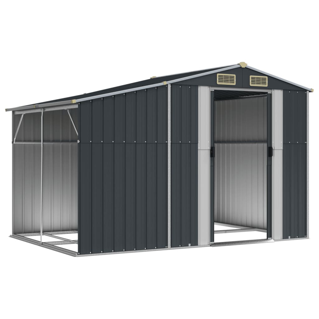 Vidaxl Garden Shed 277x192.5x179 cm galwanizowany stalowy kolor antracytu