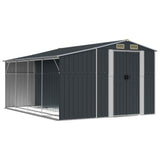 Vidaxl Garden Shed 277x365.5x179 cm galvanizovaná barva oceli antracitu