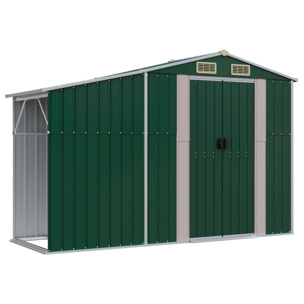 Vidaxl Garden Shed 277x93x179 cm galvanisert stålgrønn