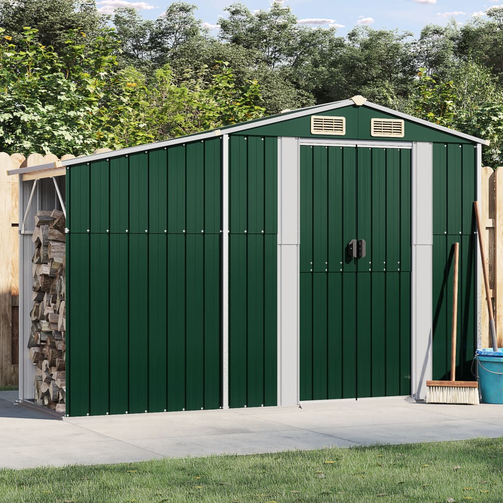 Vidaxl Garden Shed 277x93x179 cm galvanisert stålgrønn