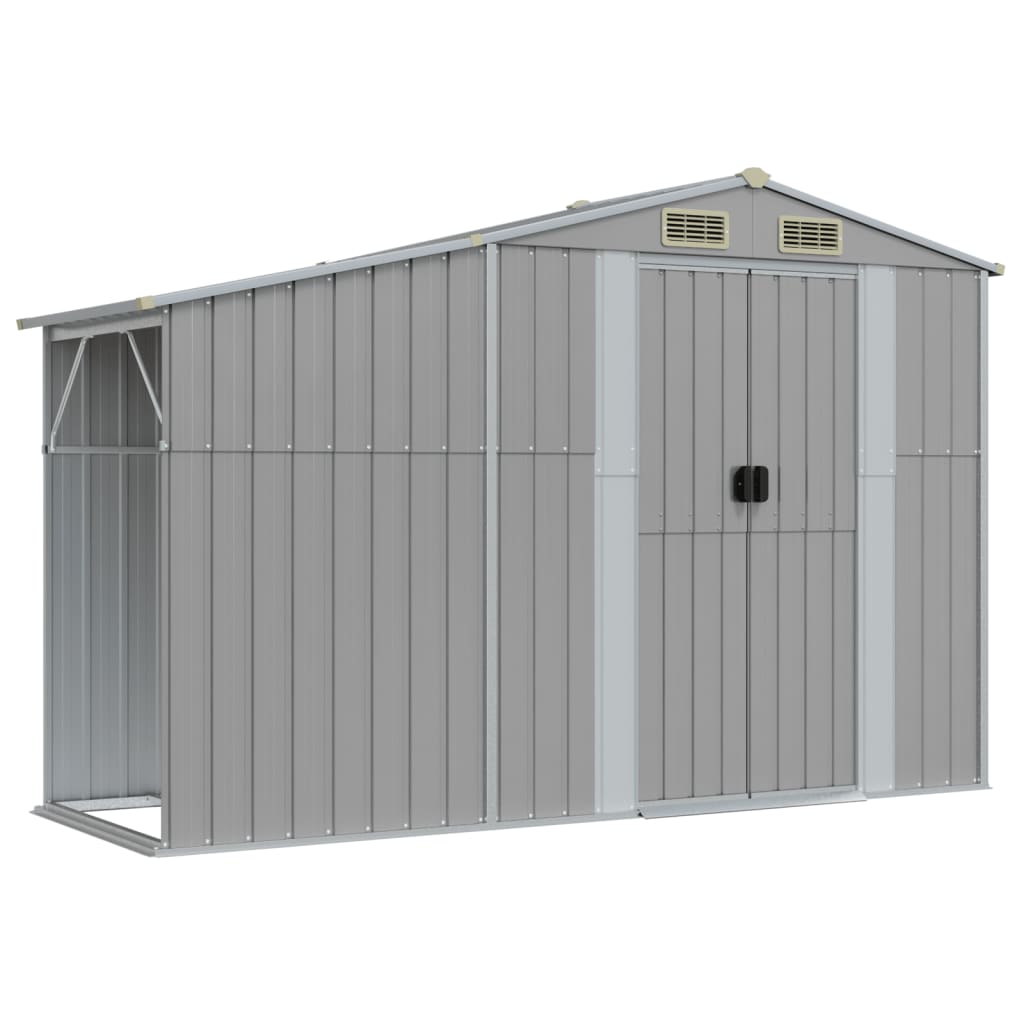 Vidaxl Garden Shed 277x93x179 cm ocynkowana stalowa szarość