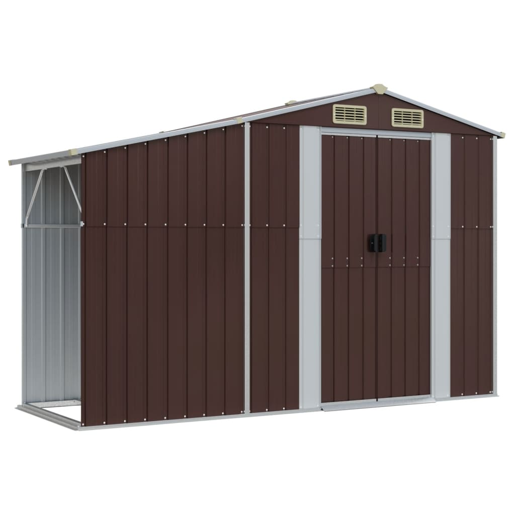 Vidaxl Garden Shed 277x93x179 cm galvanisert stålbrun