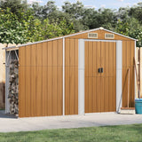 Vidaxl garden shed 277x93x179 cm galvanized steel brown