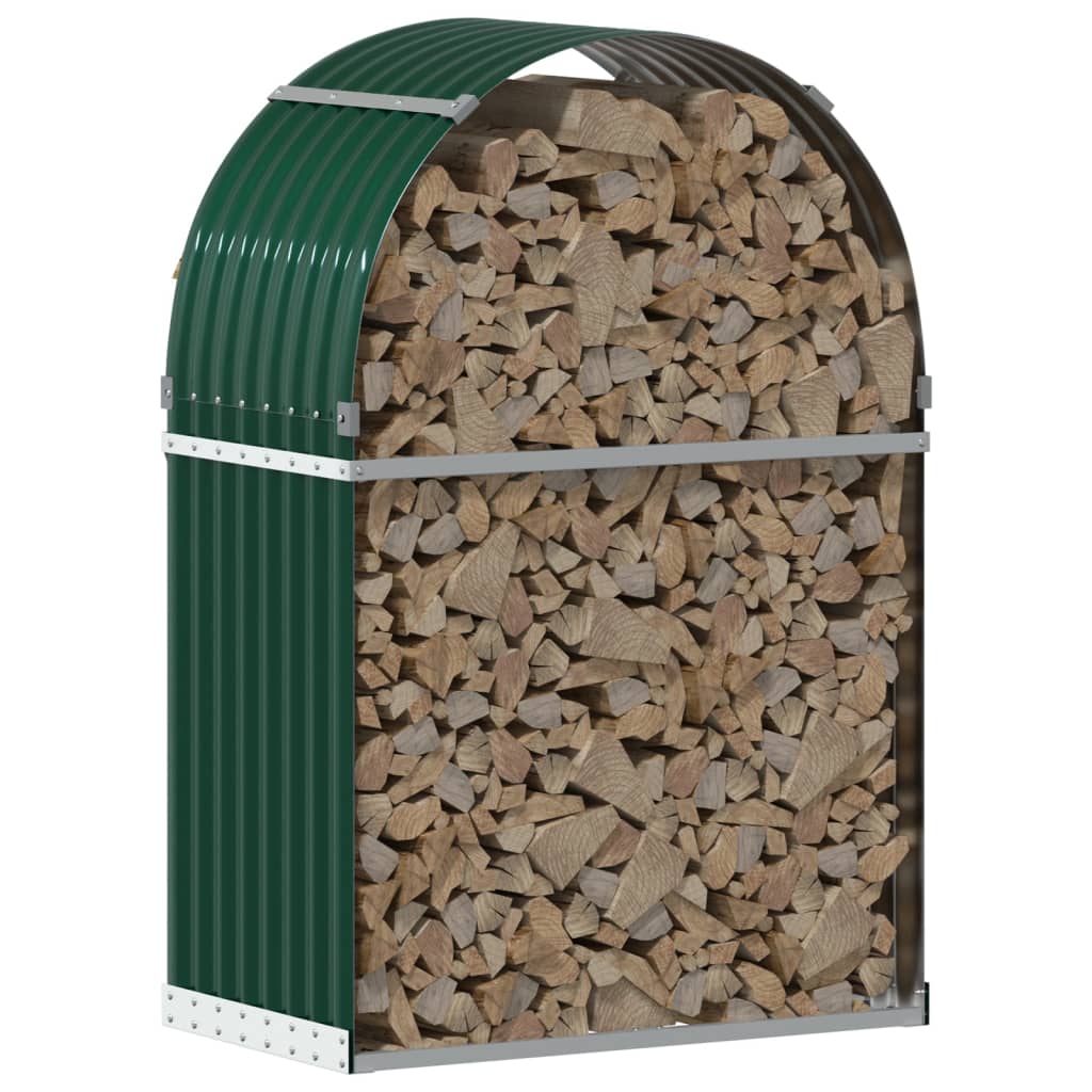 Vidaxx Brennholzlager 80x45x120 cm verzinkter Stahl grün