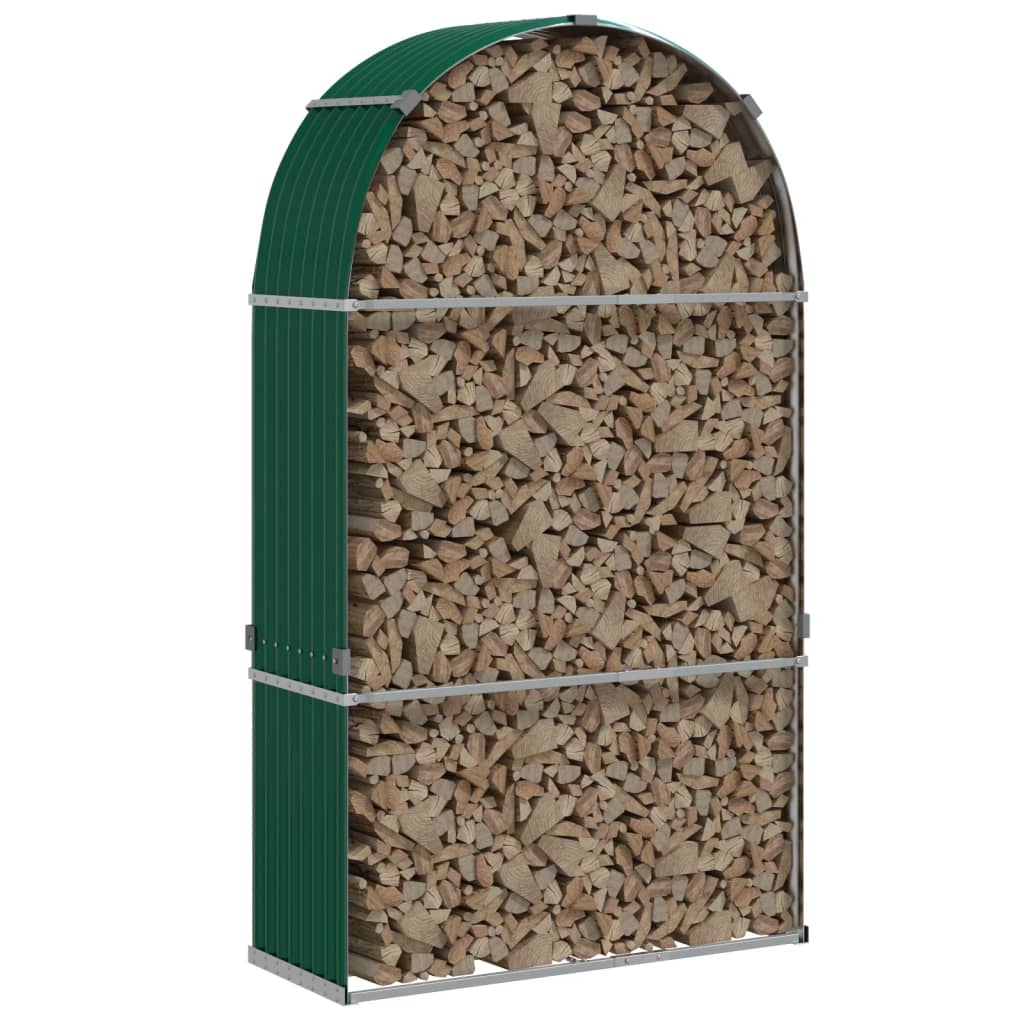 Vidaxx Brennholzlager 120x45x210 cm verzinkter Stahl grün