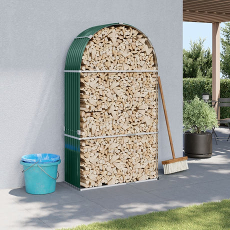 Vidaxx Brennholzlager 120x45x210 cm verzinkter Stahl grün