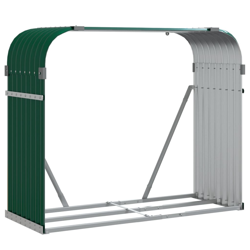 Vidaxx Brennholzlager 120x45x100 cm verzinkter Stahl grün
