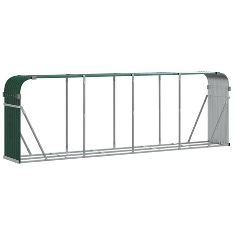 Vidaxxl Holzhalter grün 300x45x100 cm verzinkter Stahl