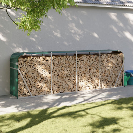 Vidaxxl Holzhalter grün 300x45x100 cm verzinkter Stahl