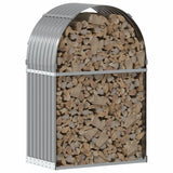 Vidaxx Brennholzlager 80x45x120 cm verzinkter Stahl hellgrau