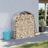 Vidaxx Brennholzlager 120x45x140 cm verzinkter Stahl hellgrau