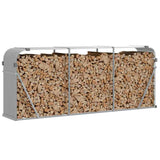 VidaXL Brennholzlager 234x45x100 cm verzinkter Stahl hellgrau
