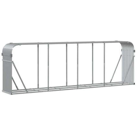 Vidaxx Brennholzlager 300x45x100 cm verzinkter Stahl hellgrau