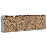 Vidaxx Brennholzlager 300x45x100 cm verzinkter Stahl hellgrau