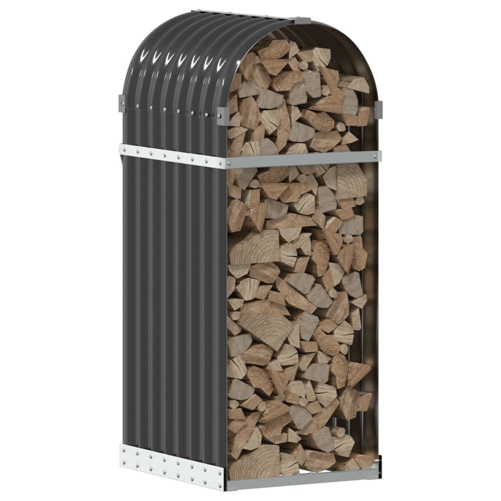 Stockage de bois de chauffage vidaxl 40x45x100 cm anthracite en acier galvanisé