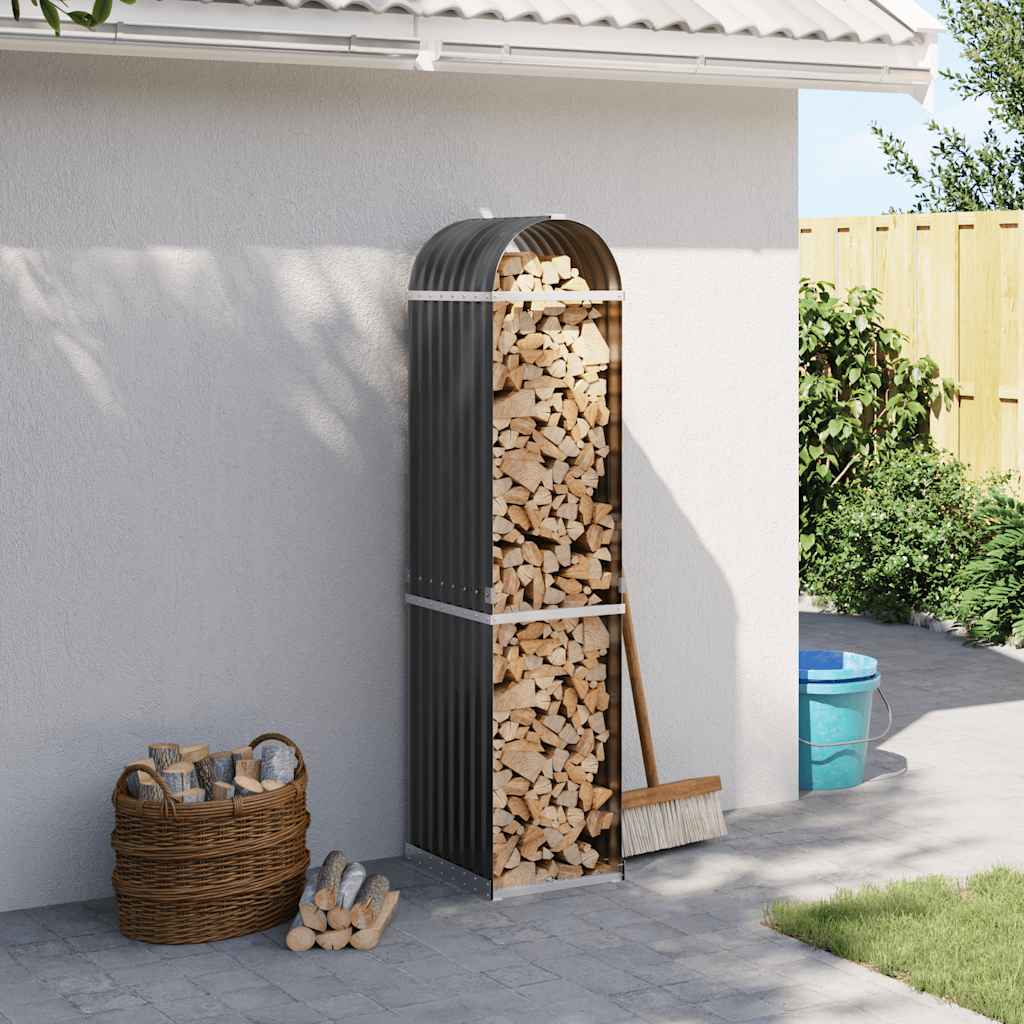 Vidaxx Brennholzlager 40x45x170 cm verzinkter Stahl Anthrazit