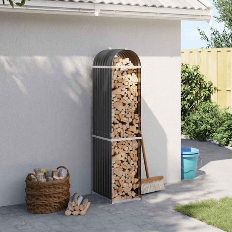 Vidaxx Brennholzlager 40x45x170 cm verzinkter Stahl Anthrazit