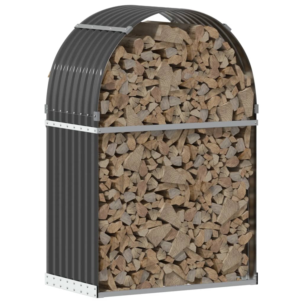 Stockage de bois de chauffage vidaxl 80x45x120 cm anthracite en acier galvanisé