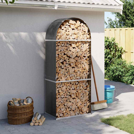 Vidaxx Brennholzlager 80x45x190 cm verzinkter Stahl Anthrazit