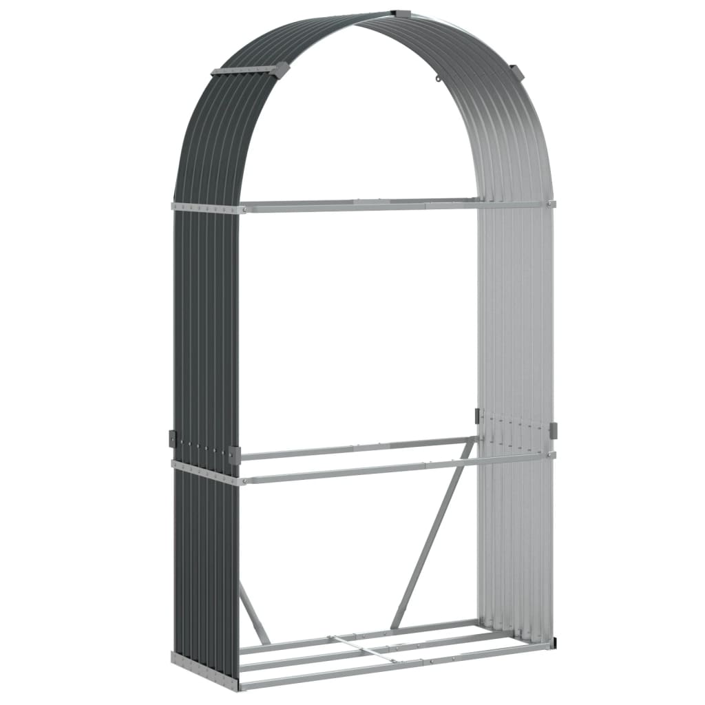 Vidaxx Brennholzlager 120x45x210 cm verzinkter Stahl Anthrazit