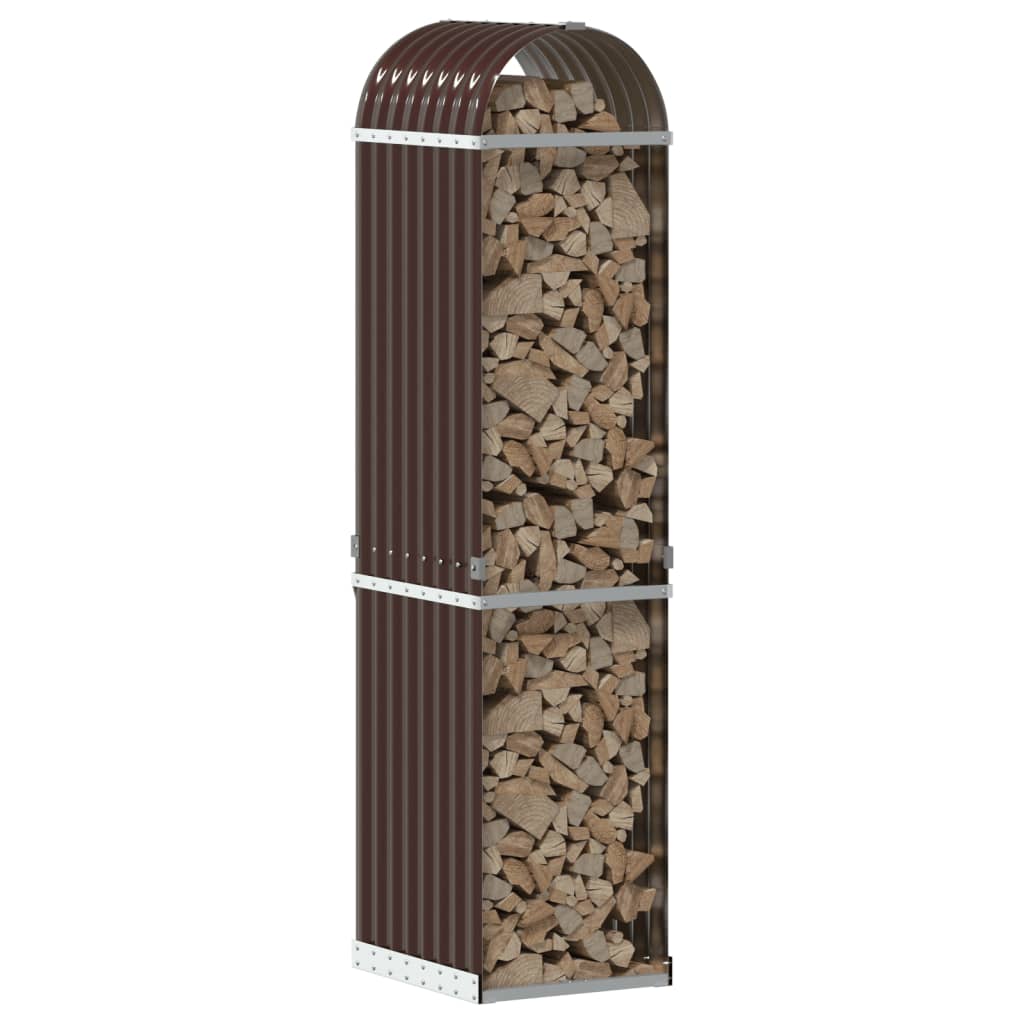 Vidaxx Brennholzlager 40x45x170 cm verzinkter Stahl braun