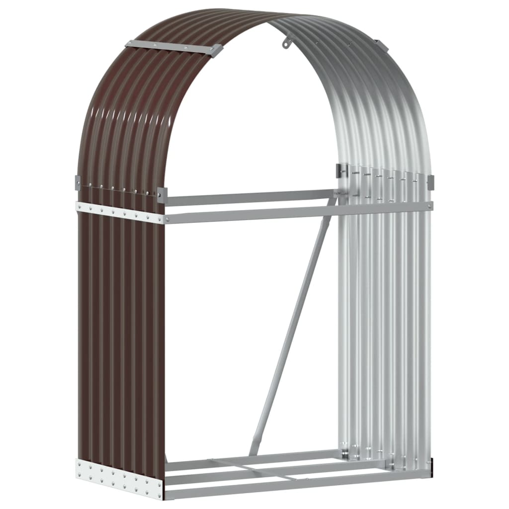 Vidaxx Brennholzlager 80x45x120 cm verzinkter Stahl braun