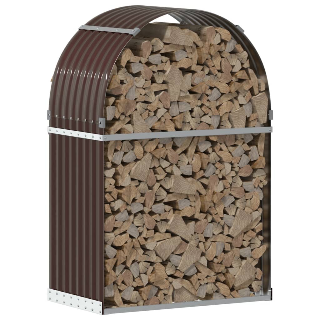 Vidaxx Brennholzlager 80x45x120 cm verzinkter Stahl braun