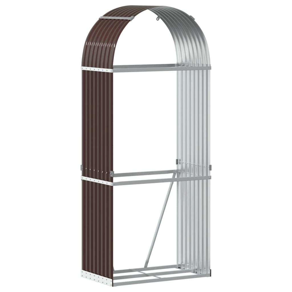 Vidaxx Brennholzlager 80x45x190 cm verzinkter Stahl braun