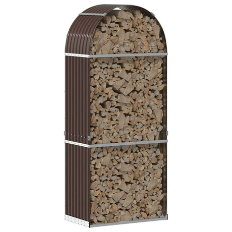 Vidaxx Brennholzlager 80x45x190 cm verzinkter Stahl braun
