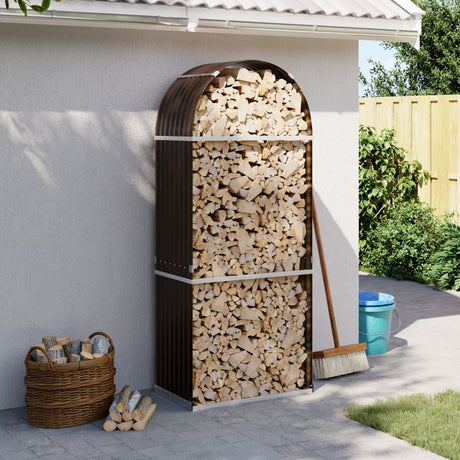 Vidaxx Brennholzlager 80x45x190 cm verzinkter Stahl braun