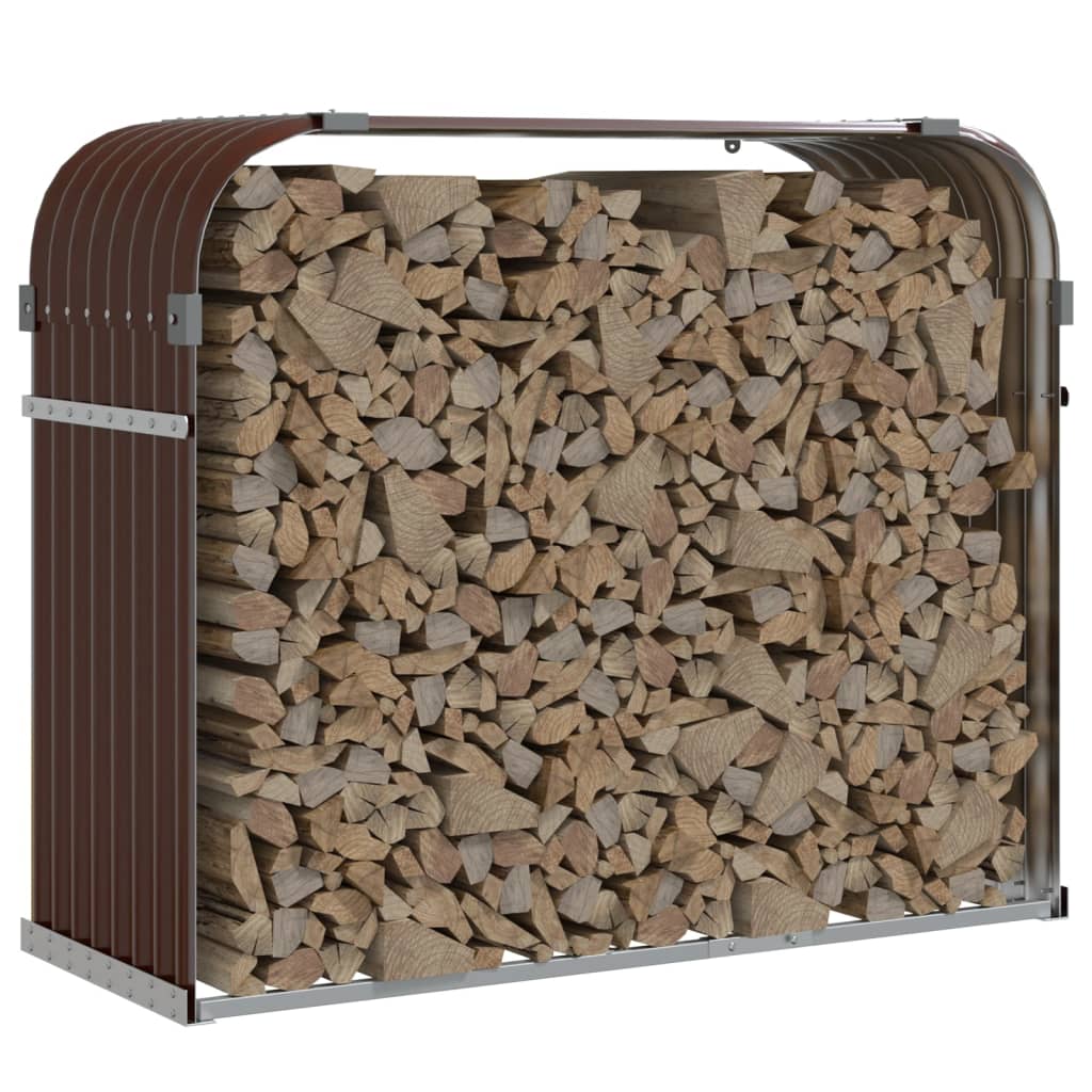 Stockage de bois de chauffage Vidaxl 120x45x100 cm Brun en acier galvanisé