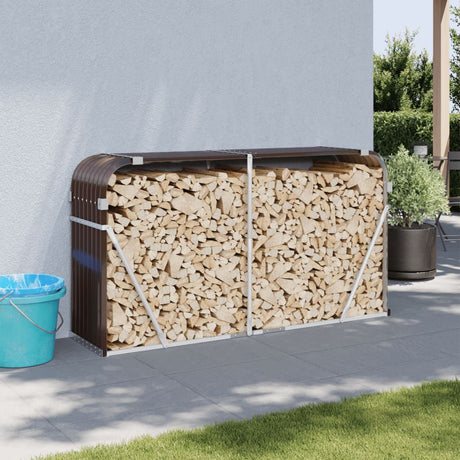 Vidaxx Brennholzlager 180x45x100 cm verzinkter Stahl braun