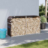 Stockage de bois de chauffage Vidaxl 180x45x100 cm Brun en acier galvanisé