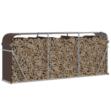 Vidaxx Brennholzlager 234x45x100 cm verzinkter Stahl braun