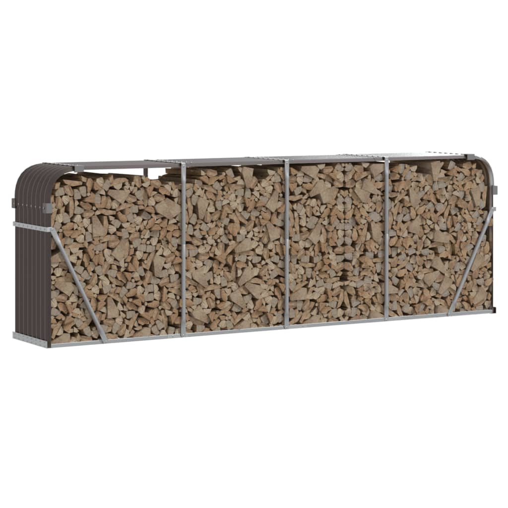 Vidaxx Brennholzlager 300x45x100 cm verzinkter Stahl braun
